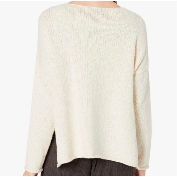 EILEEN FISHER Nubby-Knit Organic Cotton/Cashmere Sweater Quiet Luxury Cozy XL - Picture 4 of 7